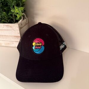 CLUB NED Pirate Flag Black Trucker Hat Cap with Colorful Logo One Size Fits All